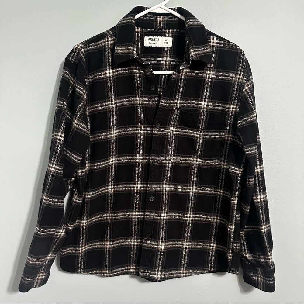 Relaxed Fit Hollister Dark Checkered Shirt XS